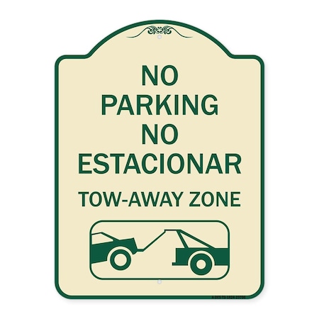 Signmission No Parking No Estacionar Tow Away Zone Directional Arrow Tacionamiento Zona De Carga, TG-1824-23706 A-DES-TG-1824-23706